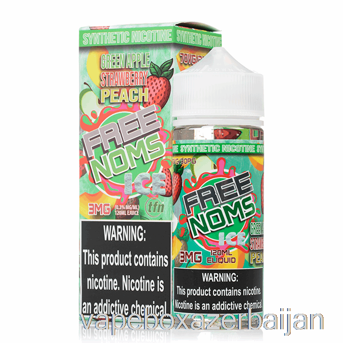 E-Juice Vape Icy Tart Green Apple Strawberry Peach - Nomenon - 120mL 0mg